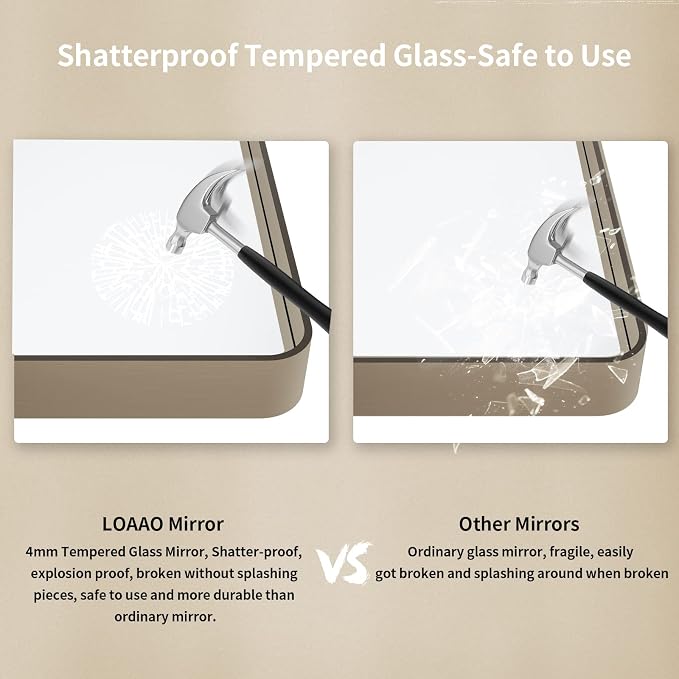 LOAAO 60”X30” Bronze Bathroom Mirrors - Image 7