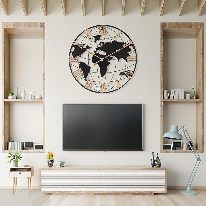 36 Inch Extra Giant Oversized Black Metal Wall Clock, Large Modern Decorative - Image 6