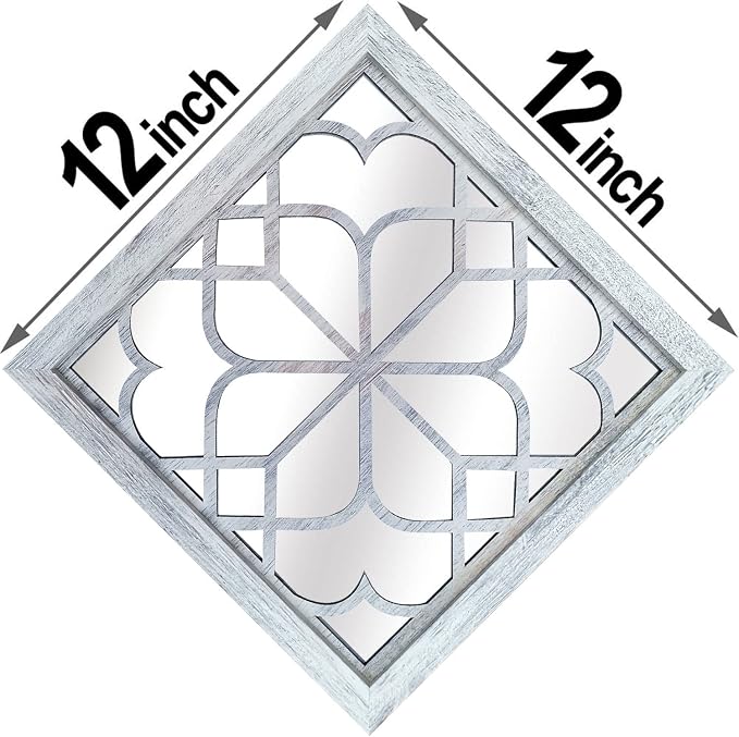 Wocred 2 PCS Square Wall Mirror, Gorgeous Rustic Farmhouse Accent, Rustic White - Image 7