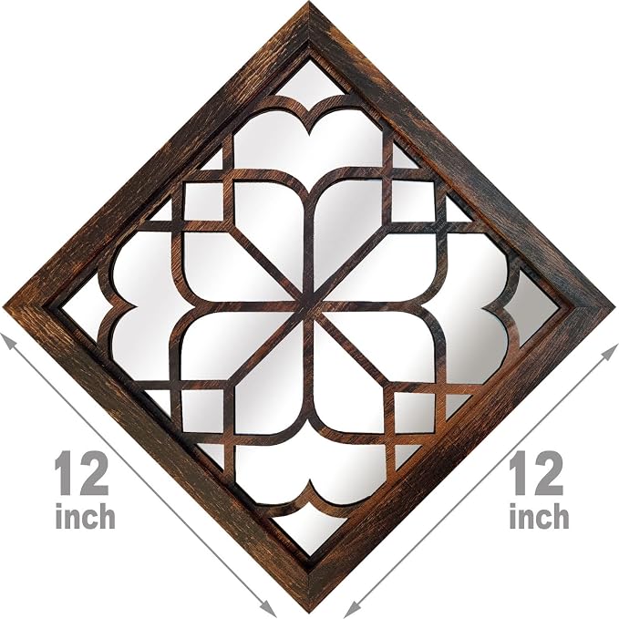 Wocred 2 PCS Square Wall Mirror, Gorgeous Rustic Farmhouse Accent Mirror - Image 7