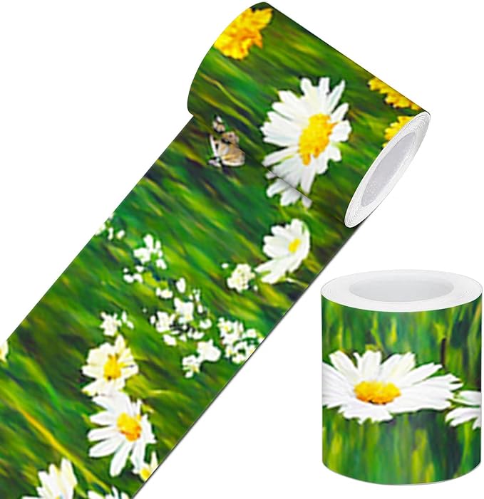 IVN Wallpaper Border Peel and Stick Decorative Wall Trim Self Adhesive Daisy by IVN
