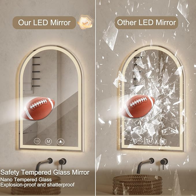 Arched LED Bathroom Mirrors - Image 5