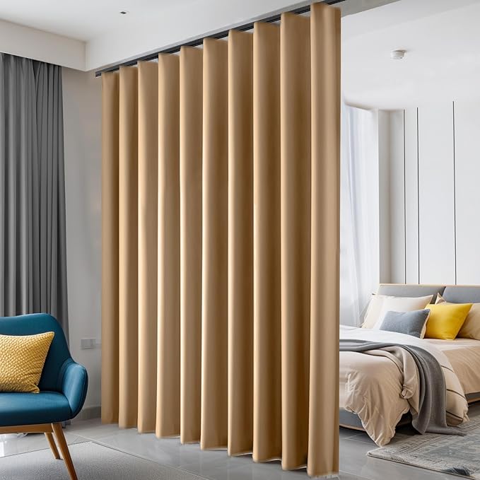 Hoeflife Room Divider Curtains Blackout Floor to Ceiling Curtain by Hoeflife