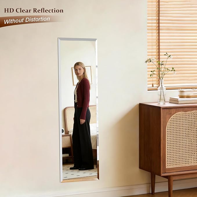 Frameless Mirror Full Length 59”x16”| Wall Mount Mirror Full Length Beveled - Image 3