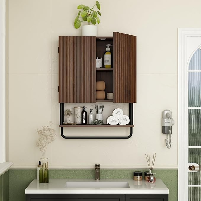 RUSTOWN Fluted Bathroom Wall Cabinet - Image 8