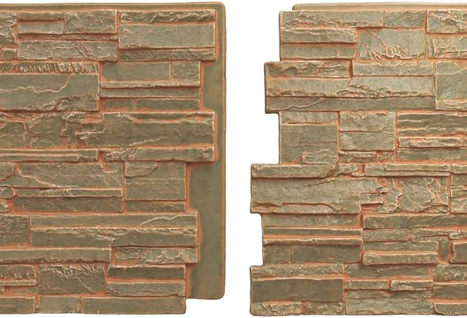 EverStone Cascade Faux Stone Panel, 48 5/8"W x 24 3/4"H x 1 1/4"D, Iron Mill - Image 8