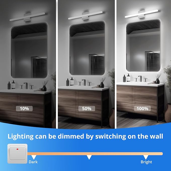 Combuh Modern Bathroom Vanity Light Fixtures Above Mirror Soft Shadow Free Wall - Image 2
