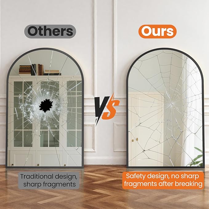 Sweetcrispy 30"x40" Arched Black Bathroom Mirrors - Image 7