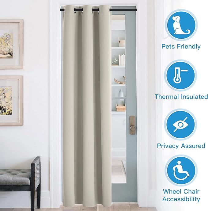 RYB HOME Temporary Doorway Curtains Blackout Privacy Room Divider Curtains - Image 2