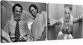 Framed Funny Movie Bathroom Canvas Wall Art Set of 2 – Black and White Vintage by ZNHARTWallArt