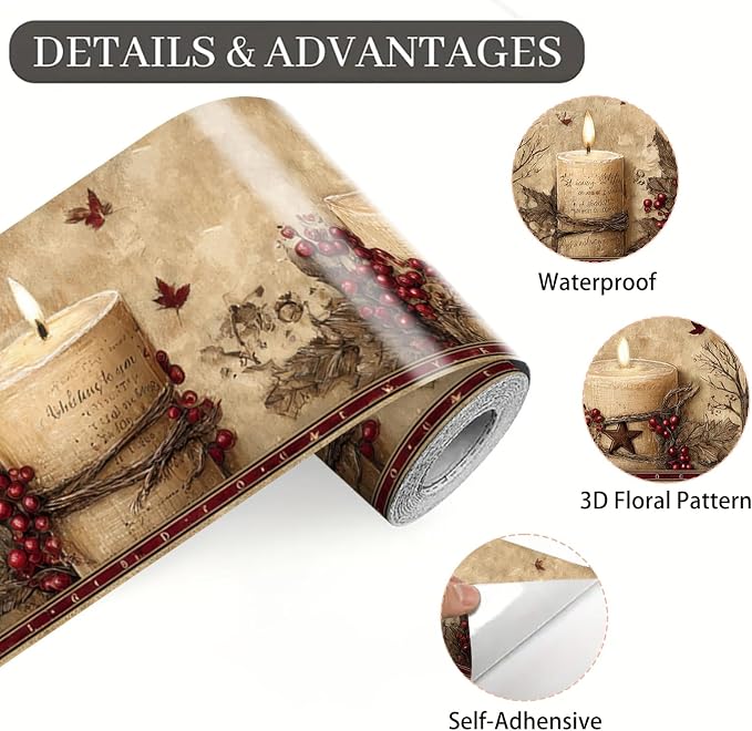 Rustic Farmhouse Wallpaper Border Peel and Stick 196x4 Inch Removable Wall - Image 8