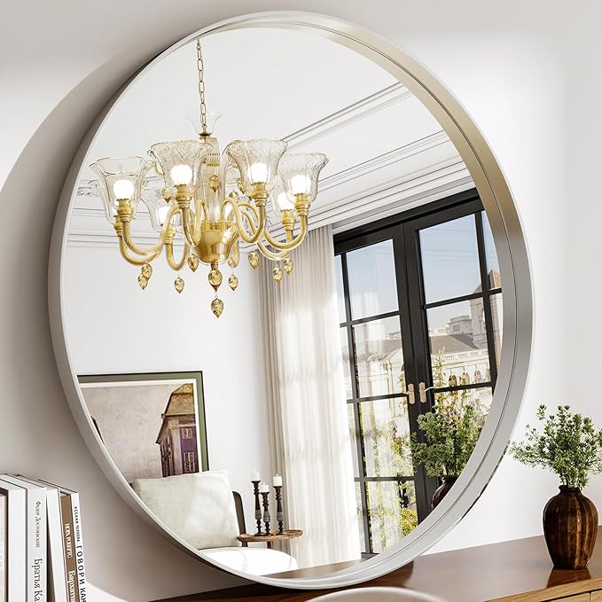 36 Inch Round Bathroom Mirror by EASLY