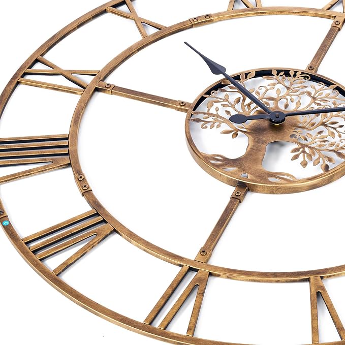 40 Inch Large Wall Clock for Living Room – Bronze Metal Clock - Image 4