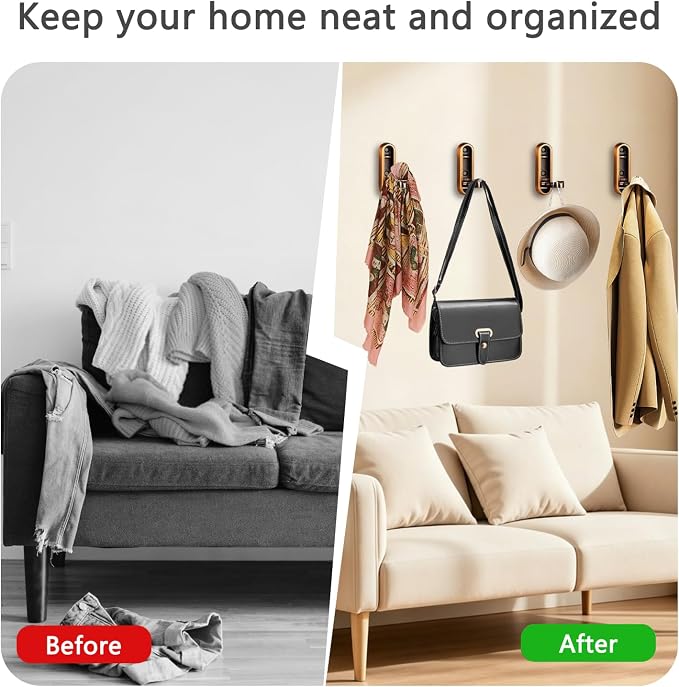 2PCS Foldable Wall Hooks, Flip Down Design - Image 5