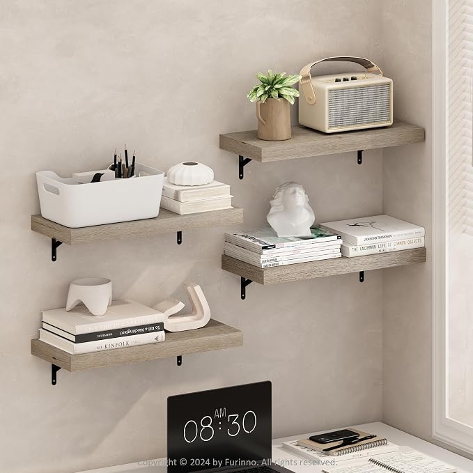 Furinno Tanna Floating Shelves for Wall Set of 4, 22-Inch Wall Shelf, Triple - Image 3
