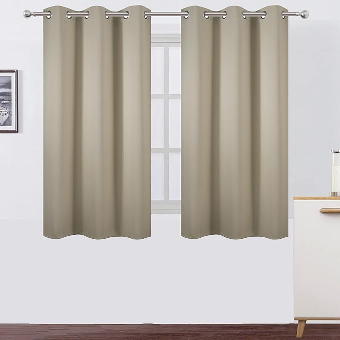 LEMOMO Beige Blackout Curtains 34 x 54 Inch Length/Set of 2 Curtain by Lemomo