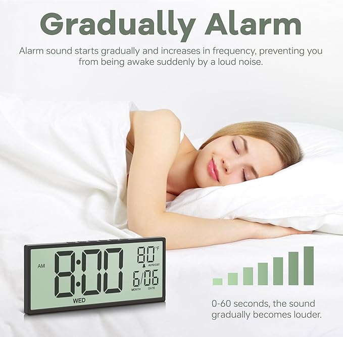 JALL 14.5" Large Digital Wall Clock Battery Operated - Image 6