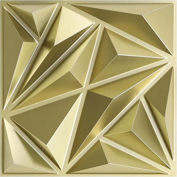STICKGOO 3D Wall Panels for Interior Wall Decor, Champaign Gold Diamond Design by STICKGOO