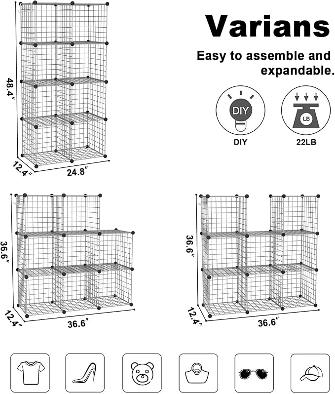 C&AHOME Wire Cube Storage, 8 - Image 3