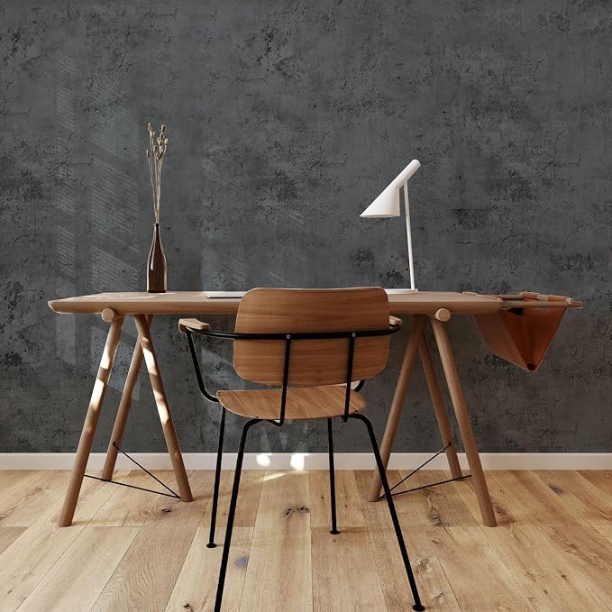 Dark Gray Concrete Wallpaper 15.9in X 720in, Wall Paper Pull and Stick - Image 5