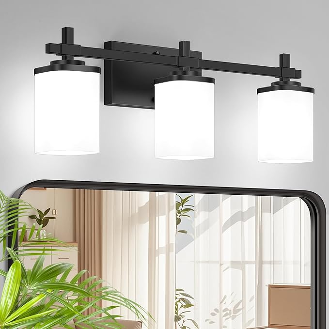 3-Lights Black Vanity Lights for Bathroom by Spiglamm