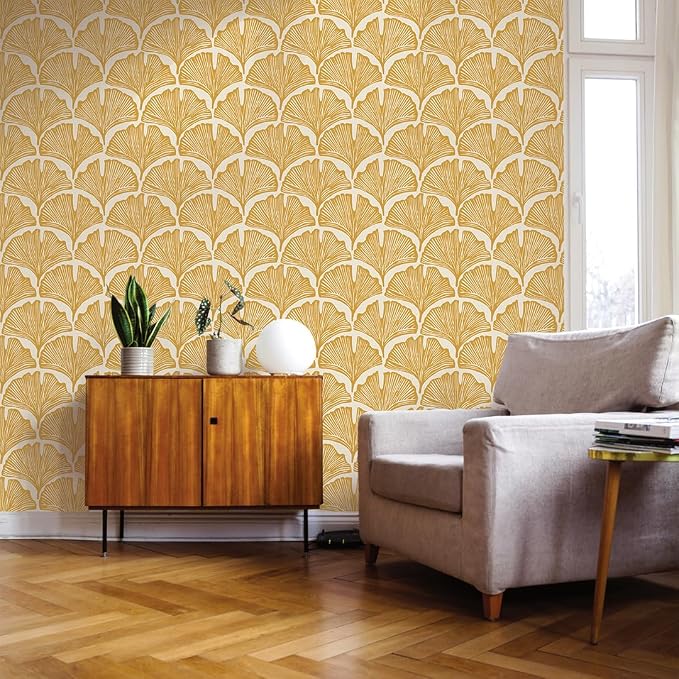 Tempaper x Novogratz Golden Mustard Feather Palm Removable Peel and Stick - Image 8