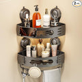 Voldra Corner Shower Caddy Suction Cup, Aluminum Corner Shower Shelves by VOLDRA