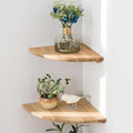 Corner Shelves, Floating Corner Shelf, Round End Wall Mount by Coamily