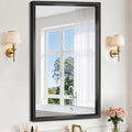 Black Framed Mirror 24"x42", Brushed Black Bathroom Mirrors by WelcometoCIVENO