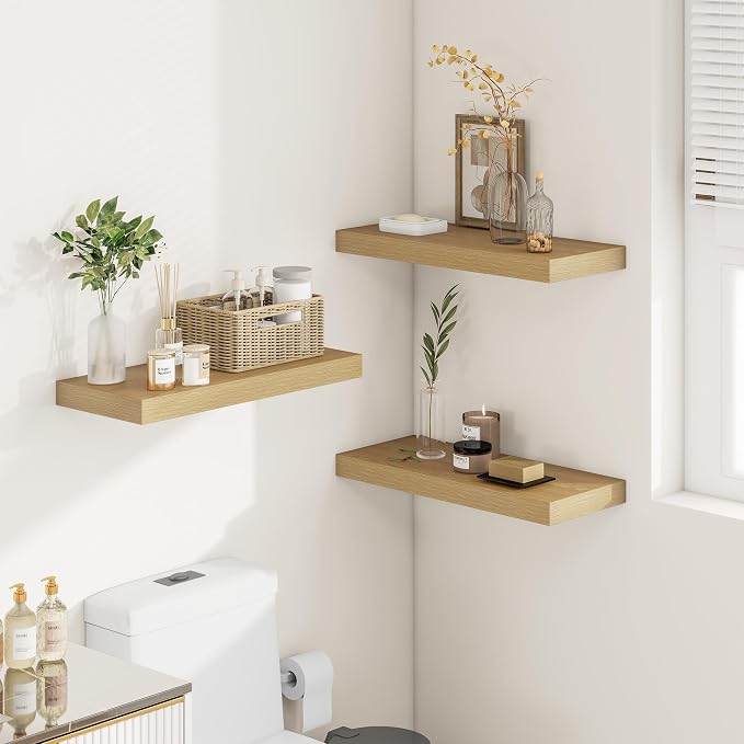 Vivelove 12 Inch Deep Floating Shelves 16 inch Long, 2 Inch Thick Wall Shelves - Image 7