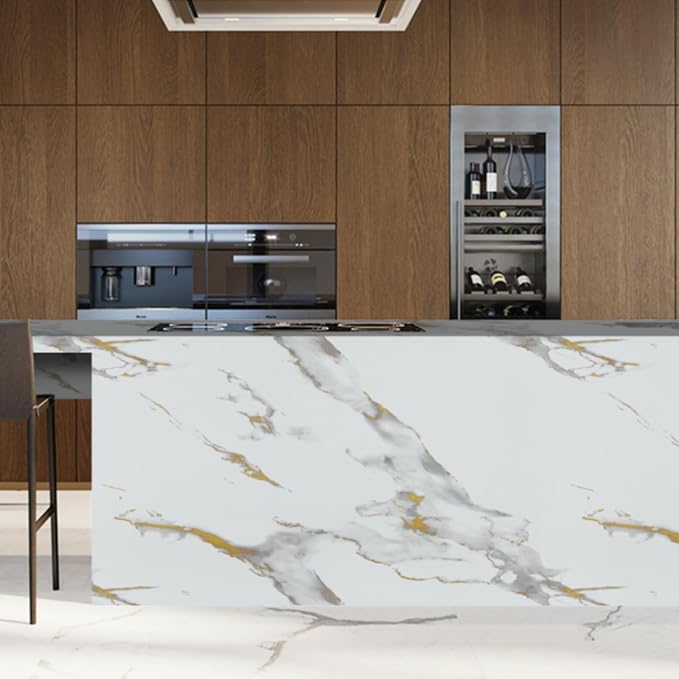 Abyssaly Marble Contact Paper for Countertops Gold Grey White Marble Peel and - Image 9
