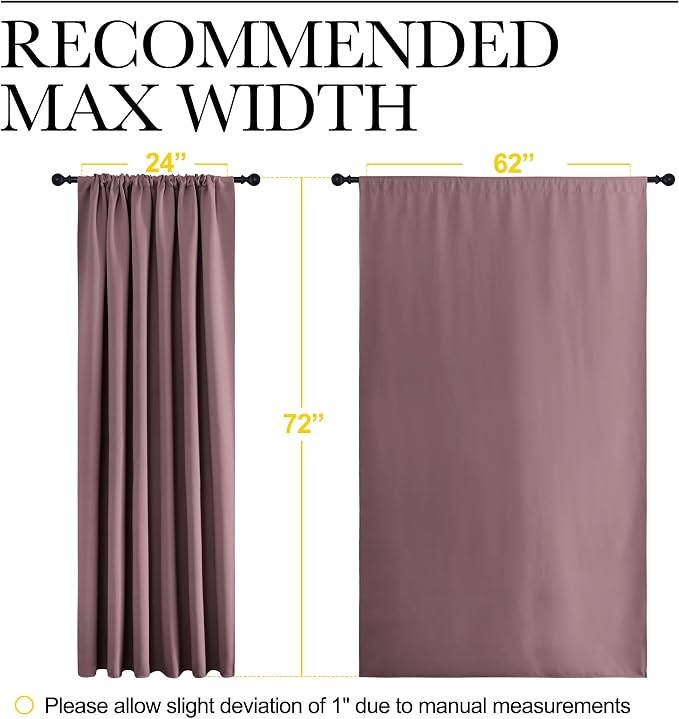 NICETOWN 2 Panels Blackout Curtains, Rod Pocket Window Curtains Room Darkning - Image 6