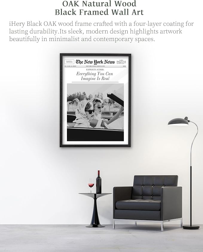 iHery Premium Natural Black OAK Wood 12x16in Everything You Can Imagine Is Real - Image 2