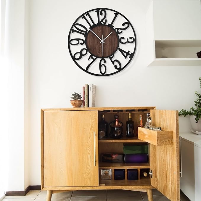 LEIKE Large Wall Clocks, Non Ticking, Battery Operated Small Vintage Round - Image 6