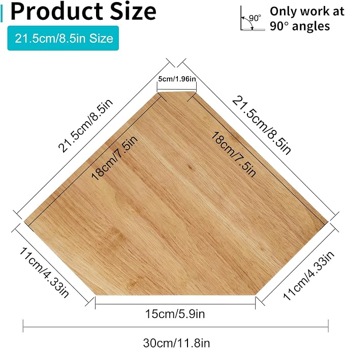 Corner Wall Shelves, Corner Floating Shelves Set of 2 Solid Oak Wood Display - Image 3