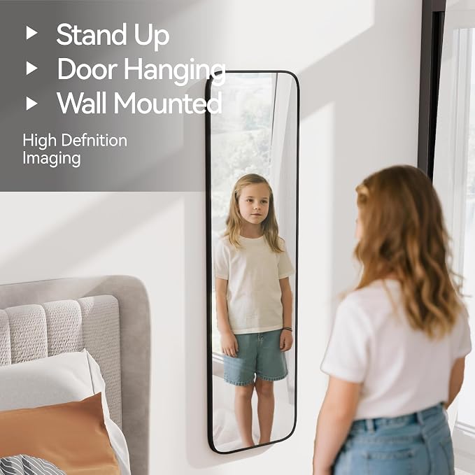 SCWF-GZ 47x14 Mirror Rectangle Full Body Length Door Hanging Wall Mounted Metal - Image 9