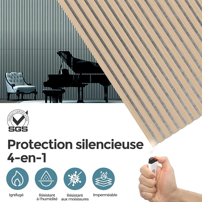 AKUMAX 2 Pack Acoustic Panels, Wood Slat - Image 3