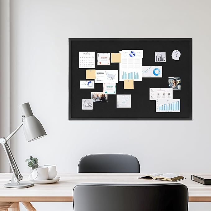 DAHAPYBOO Cork Board with Linen Black, Bulletin Board 36"x24", Corkboards - Image 3