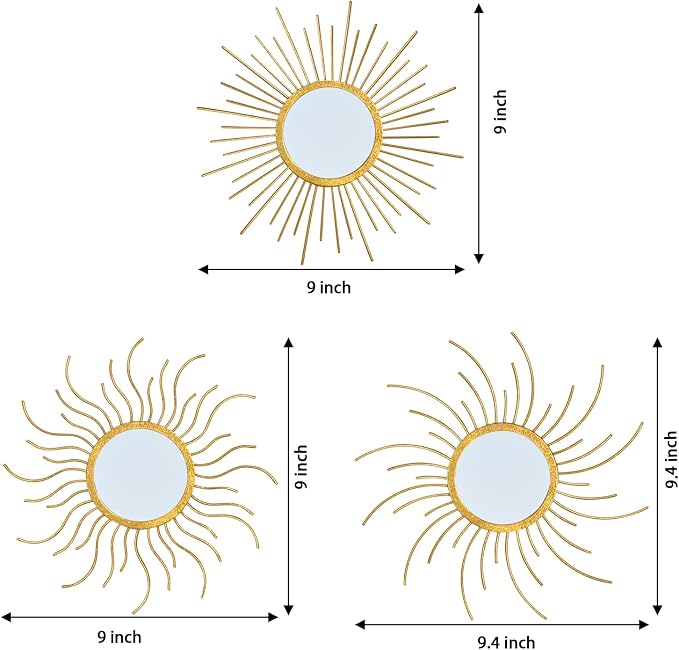 Mirror Decor Sunburst Mirrors Metal Sun Mirror Wall Decor Wall Mirror Home - Image 6