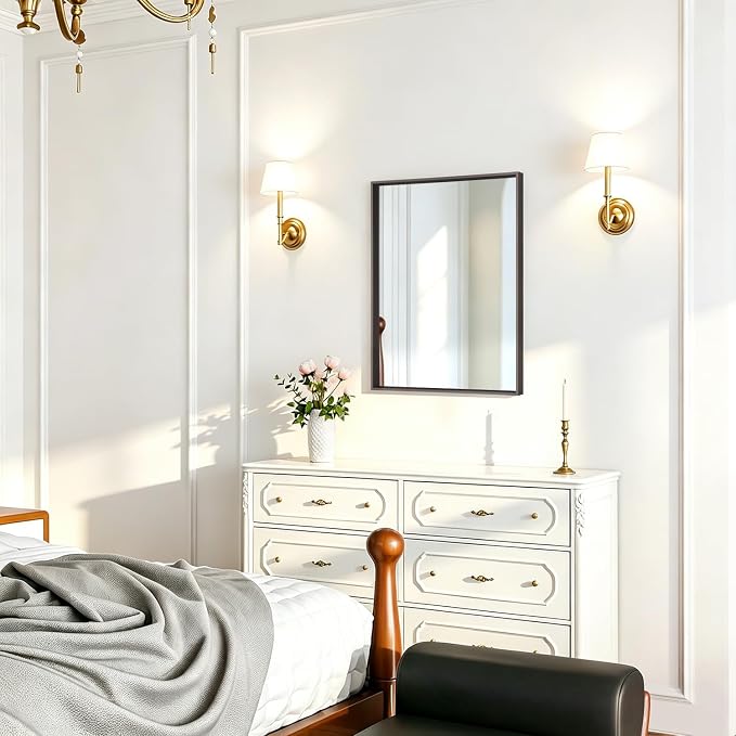 AAZZKANG Rectangular Metal Frame Mirror Retro Bathroom Bedroom Wall Mirrors - Image 5