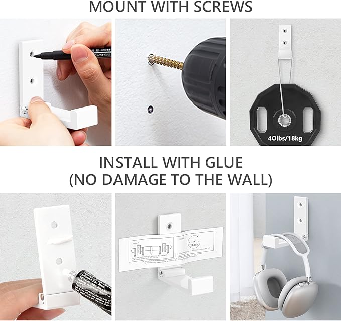 Folding Coat Hooks, Foldable Adhesive Hooks, Headphone Jacket Holder, Aluminum - Image 5