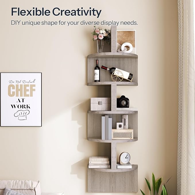 HOOBRO Corner Shelf Wall-Mounted, 5-Tier Corner Bookshelves - Image 5