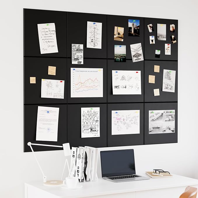 Neatsure Large Cork Board for Wall, 12 Panels Felt Tiles Tack Push Pin Board - Image 2