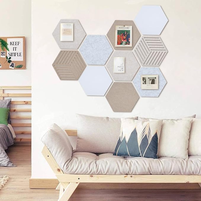 Acoustic Felt Bulletin Board Tiles Self-Adhesive Sound Absorbing Wall Panels - Image 4