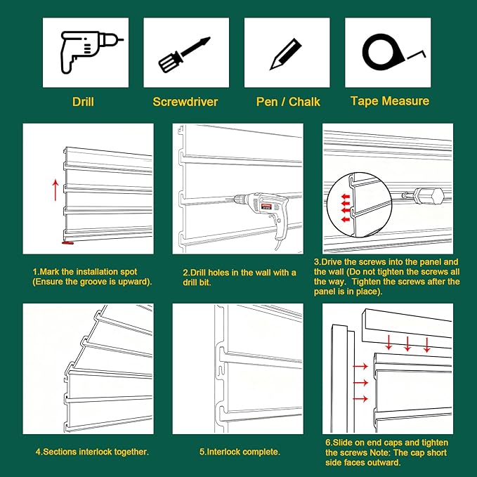 Yuzzy Slat Wall Paneling 4 x 8ft, Garage Slatwall Panel Wall Storage Systems - Image 5
