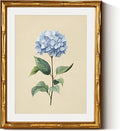 InSimSea Gold Bamboo Framed Canvas Wall Art, Vintage Hydrangea Flower Prints by InSimSeaArt