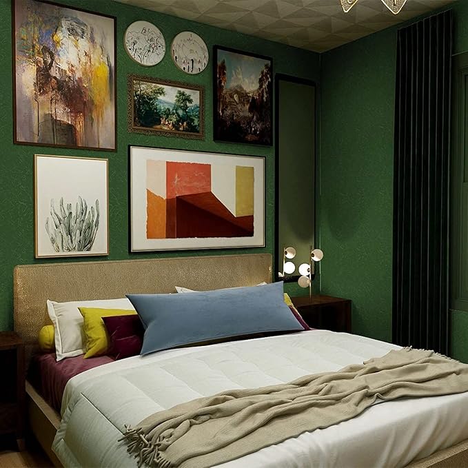 Abyssaly Dark Green Peel and Stick Wallpaper Removable Silk Texture Contact - Image 2