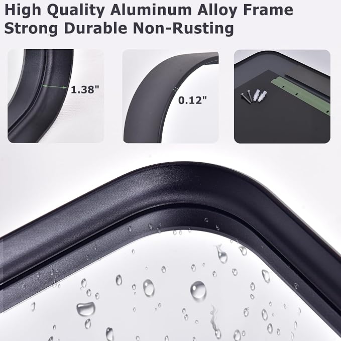 Easly 48"x30" Black Bathroom Mirror - Image 7