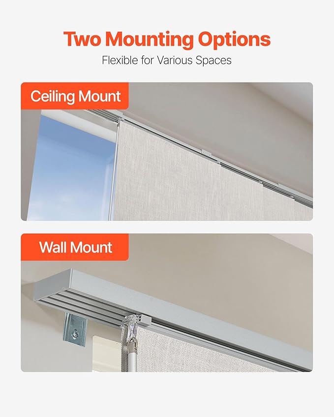 VEVOR Panel Track Blinds, Extendable Track from 45.8 in to 86 in W, Trimmable - Image 6