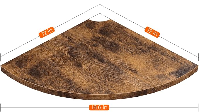 Homode Corner Wall Shelf, 12 Inch Wide Round Corner Floating Shelves - Image 3